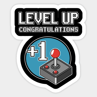 Level Up +1 Year Year Birthday Birthday Gaming Sticker